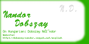 nandor dobszay business card